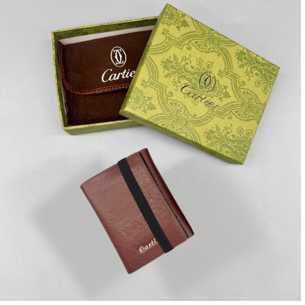 A Cartier Wallet Made from Premium-Grade Leather from Global Luxury Brands / Available in Brown